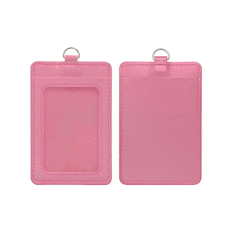 Premium PU Leather ID Card Holder Vertical - Pink